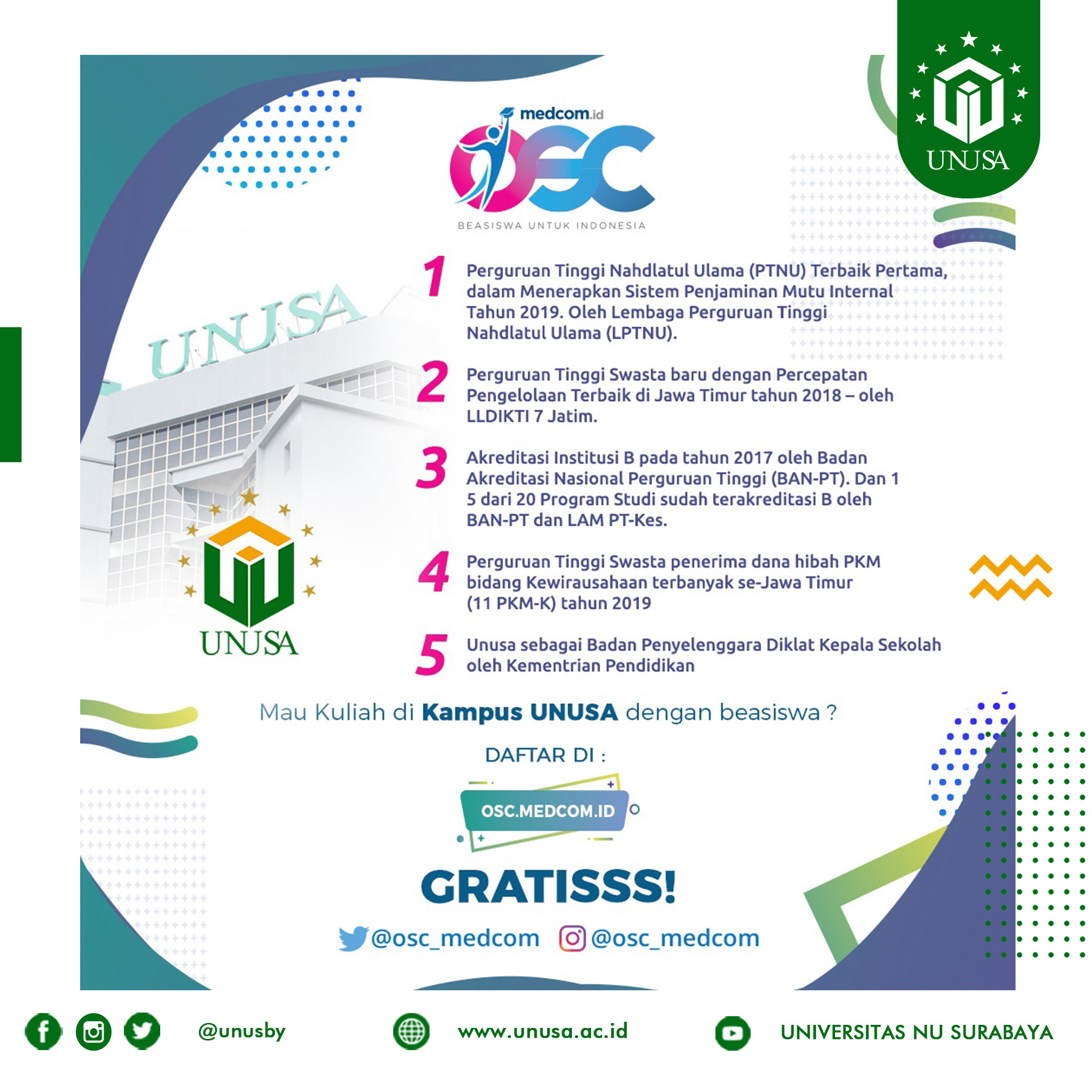 Beasiswa OSC Medcom - UNUSA