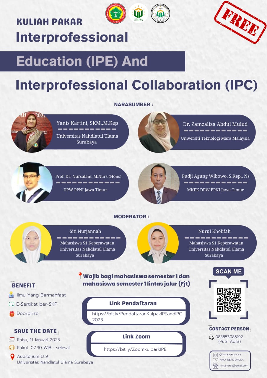 Kuliah Pakar interprofessional Education (IPE) and Interprofessional Collaboration (IPC)