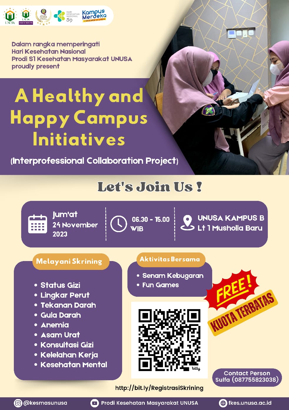 Interprofessional Collaboration Project : A Healty and Happy Campus Initiatives